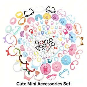 Mini Pet Fashion Accessories Set – 10 Pcs Mini Pet Collars for Action Bobble-Head Pet Toys,Doll Pet Outfit