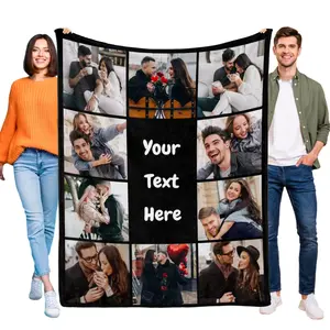 Customize blanket with photo your text here 10 photo blanket personalized gifts, exclusive customization, for boyfriend/girlfriend, lover, family, parents and couples, custom photo blanket Christmas birthday anniversary gift