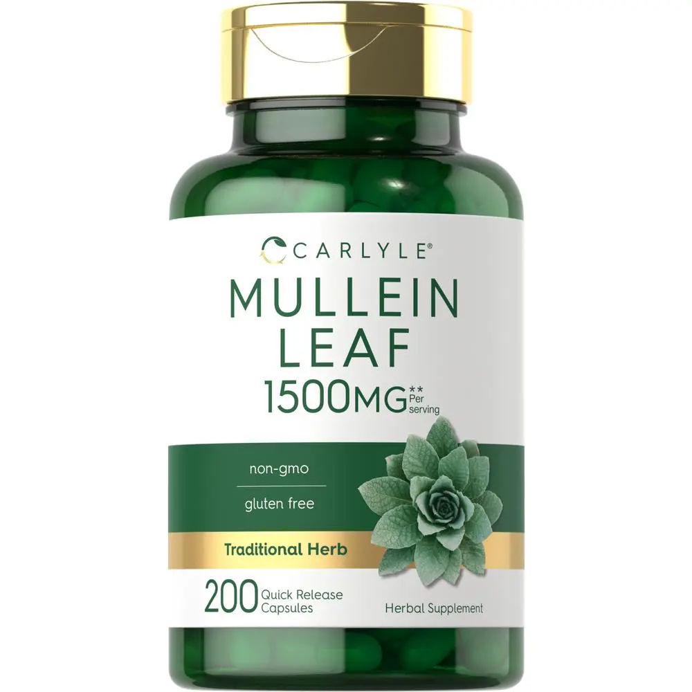 Carlyle Mullein Leaf Extract 1500mg | 200 Capsules | Verbascum Thapsus | Non-GMO, Gluten Free Supplement