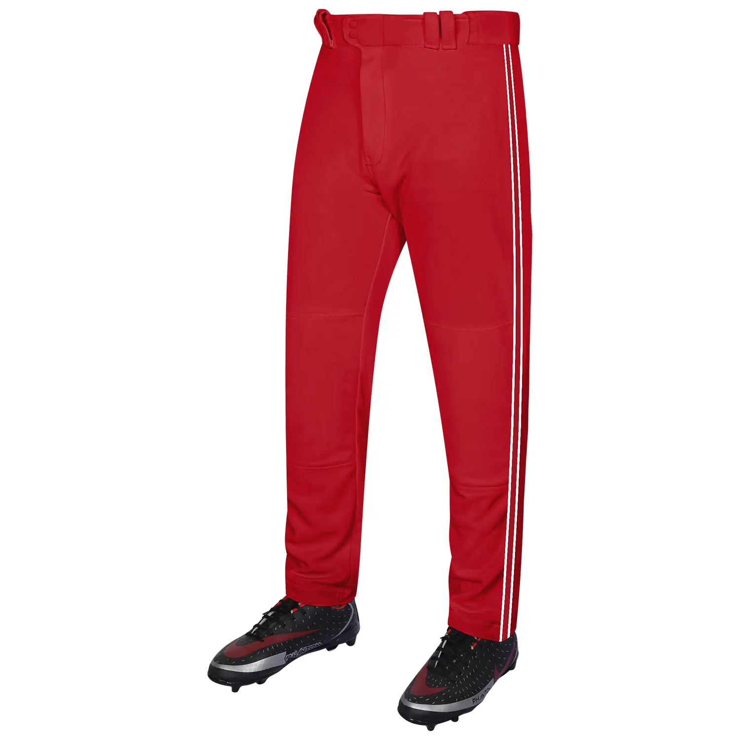 Exxact Sports Men's & Youth Proline Baseball & Softball Pants - Relaxed Fit Striped Open Bottom | Breathable Polyester with Reinforced Knees, Anti-Odour