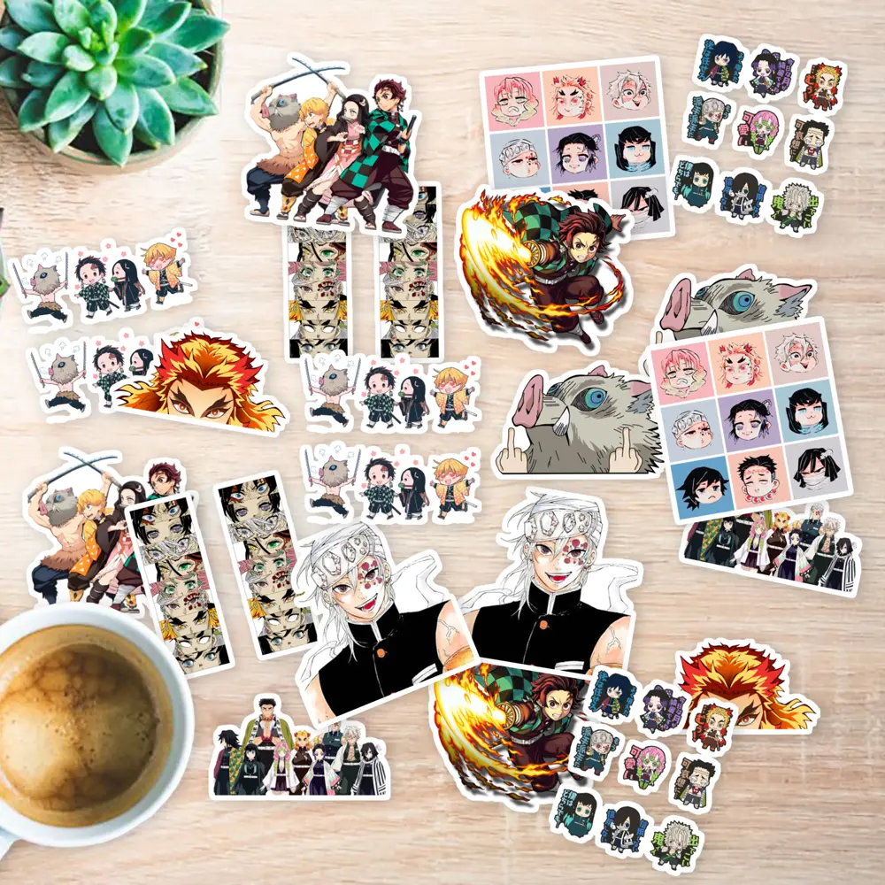Stickers Pack 20 Pcs Slayer Bike Skateboard Bumper Demon Laptop Luggage Bottle Rengoku Vinyl Guitar Water Waterproof Aesthetic Car Colorful