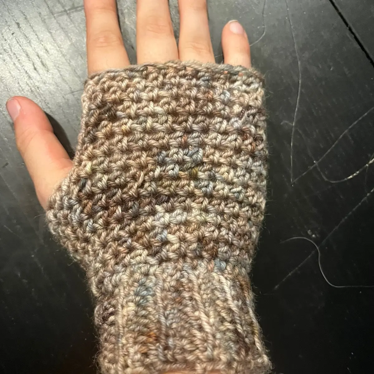 Fingerless Gloves Hand crocheted with hand dyed yarn, 100% Wool