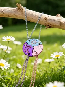 3Pcs Sun Moon Star Best Friends Necklace Set, BFF Matching Pendant Necklaces for Girls, Whimsical Necklace, Layering Necklaces, Charms Necklace