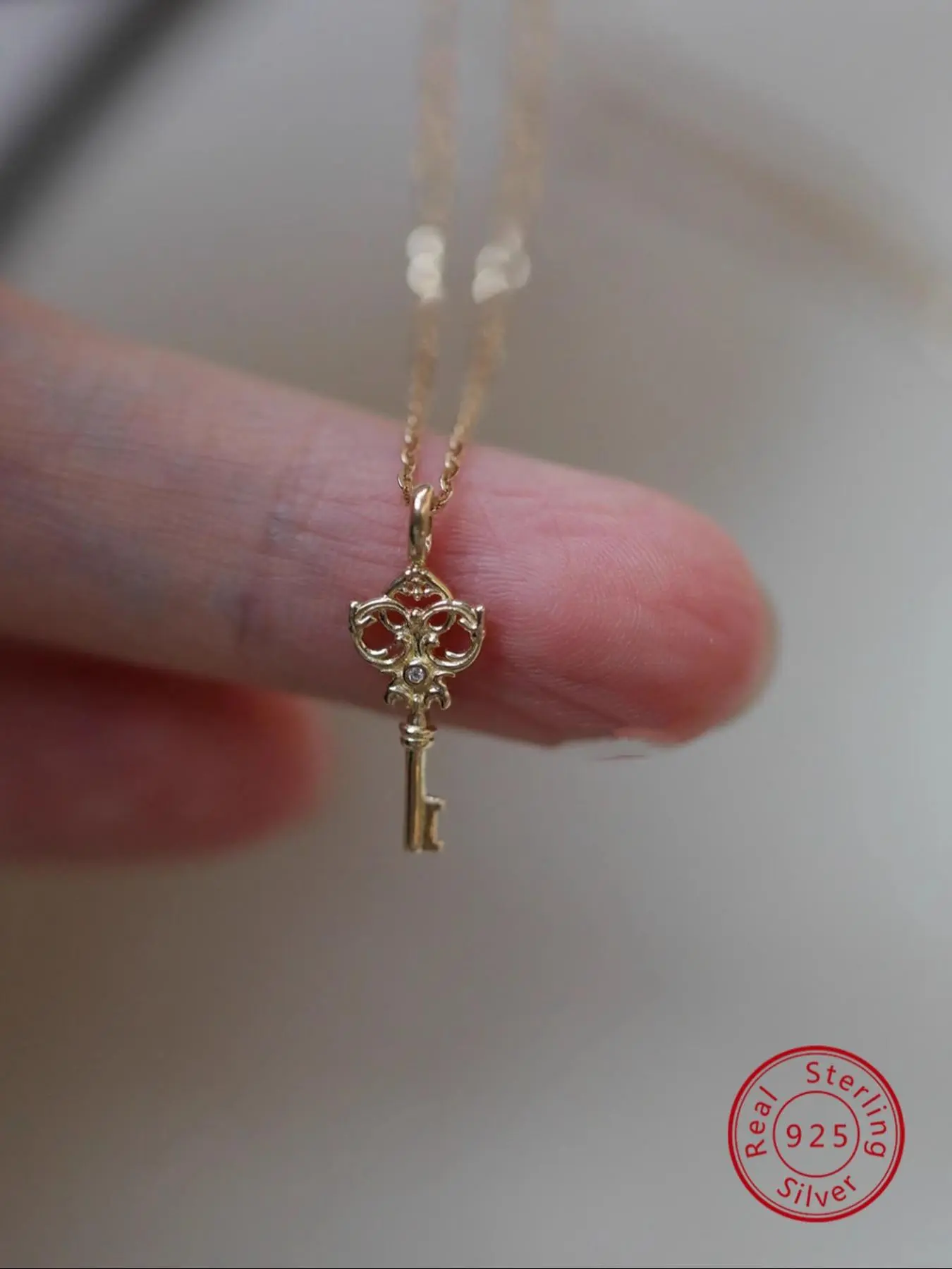 S925 Sterling Silver Key Design Pendant Necklace, Fashion Pendants, Symbol Necklace, Fashion Jewelry for Women for Party, Daily Clothing Decor, Trendy All-match & Exquisite Jewelry for Birthday Gift, Pendant With Necklace