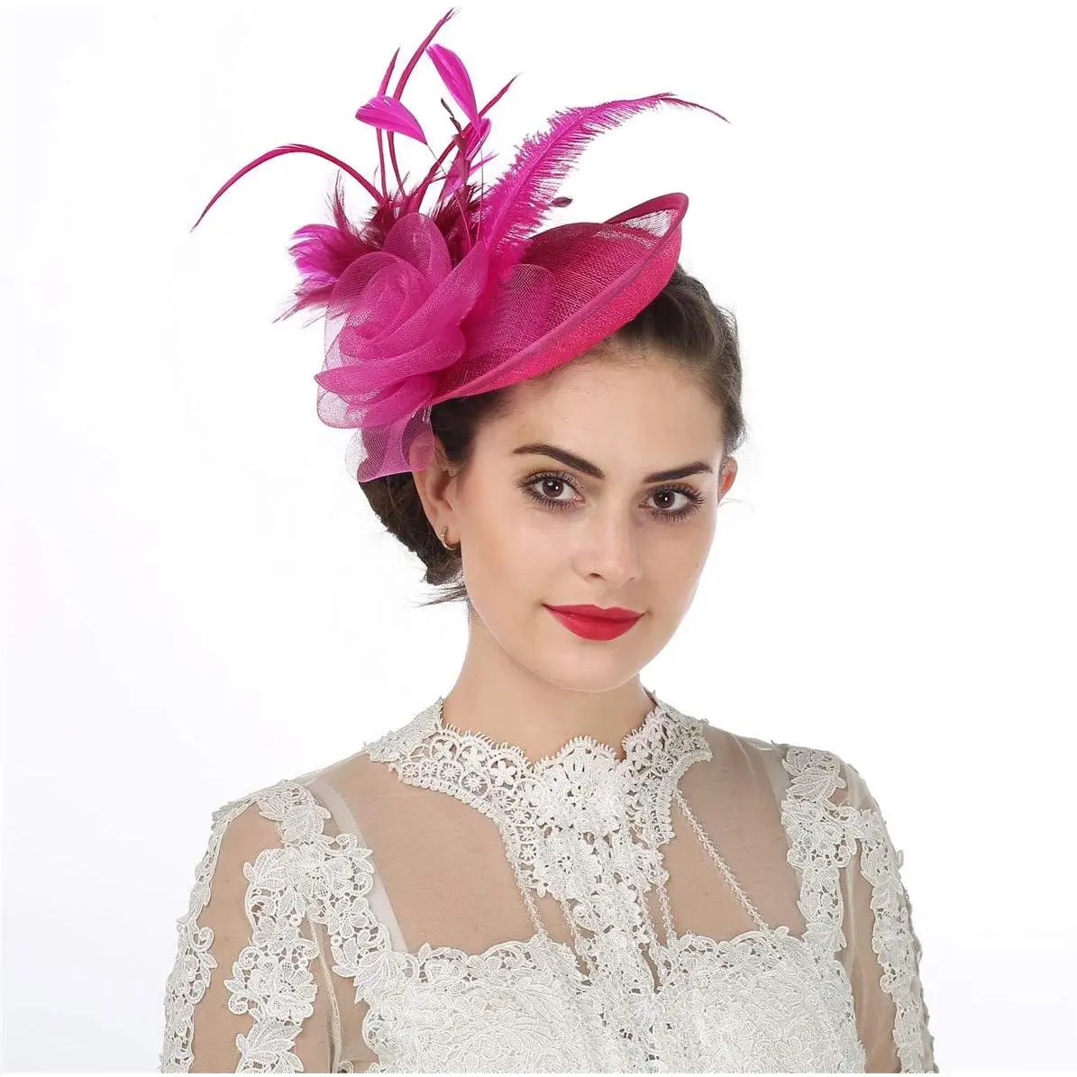 Fascinators Hats for Women, Derby Fascinator Headband, Lightweight Tea Party Hat, 2-in-1 Clip, Cocktail Wedding Fascinators Hats for Women, Derby Fascinator Headband, Lightweight Tea Party Hat, 2-in-1 Clip, Cocktail Wedding