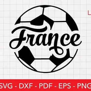 France Soccer Team Support Vinyl Decal - Lightweight, Clean Profile, Custom Fit, Race Look Automotive Sticker Available in Multiple Colors for Cars, Laptops, Windows