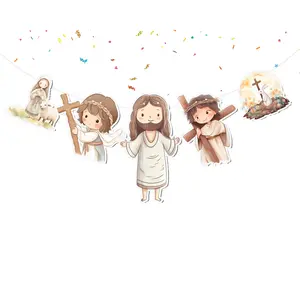 Jesus 5 pcs Banner - Inspirational Christian Party Decor