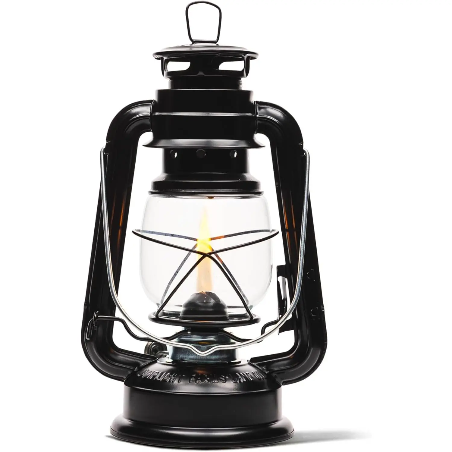 Black Large Paraffin Oil Indoor Hurricane Lamp - 52664 Farmer’s Lantern, Emergency Kit