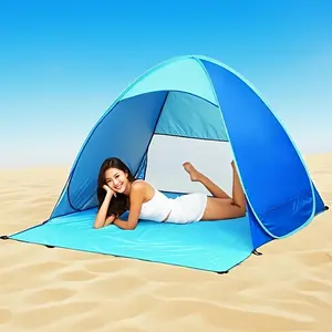 Portable Pop-Up Beach Tent for 1-4 People UPF 50+ Sun Shelter with Enclosed Zipper Door Easy Setup Ultimate Shade Convenience for Picnics and Outdoor Activities