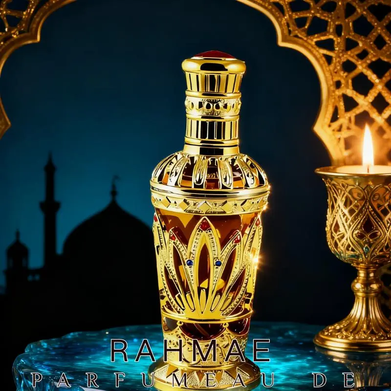Rahmae Unisex Fragrance Perfume Bottle Set with Enamel Canister - Airtight Jars, Gold Detailing, Gem Accents, Luxury Vanity Display, Premium Packaging, Long-Lasting Scent Retention, Enamel Canister Set, Youth, Rich Warmth, Luxury Look, Alcohol-Free, Multi