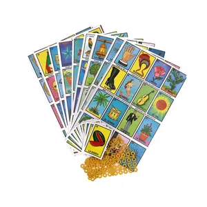 Loteria Tradicional Mexicana Grande Traditional Game Mexican Bingo Large Size 10 Boards with Small Parts Made in Mexico