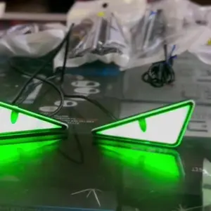 2pcs LED Devil'Eyes Universal MotorcycleLights Demon Eyes Headlight Motorcycle Mini Projector Lens Lamp Car Decoration Lights Led Headlamp