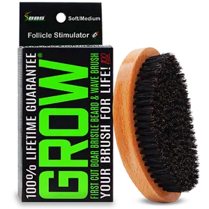 Best Beard Stuff GROW Beard Brush – 100% Lifetime Guarantee, Boar Bristle Beard Brush for Men, Stimulates Circulation for Thicker, Fuller Beard Growth & Volume