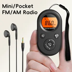 Personal Pocket Radio AM/FM Portable, Rechargeable Transistor Radio with Best Reception, Long Battery Life, Stereo Headphones, Sleep Timer, Backlit…