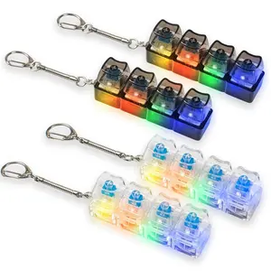 Keyboard Fidget Toy for Adults Clicker Keyboard Light Up, Creamy & Clicky Keyboard Fidget Keychain Adults Keyboard Clicker Sensory Toys for Anxiety Stress Relief funny Keychains Gifts for boys girls men women