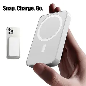 5000mAh Magnetic Power Bank for iPhone 17/16/15/14/13/12 Series, Portable Wireless Charger, Compact Battery Pack, Use with Magnetic Case tiktokshopspringglowup