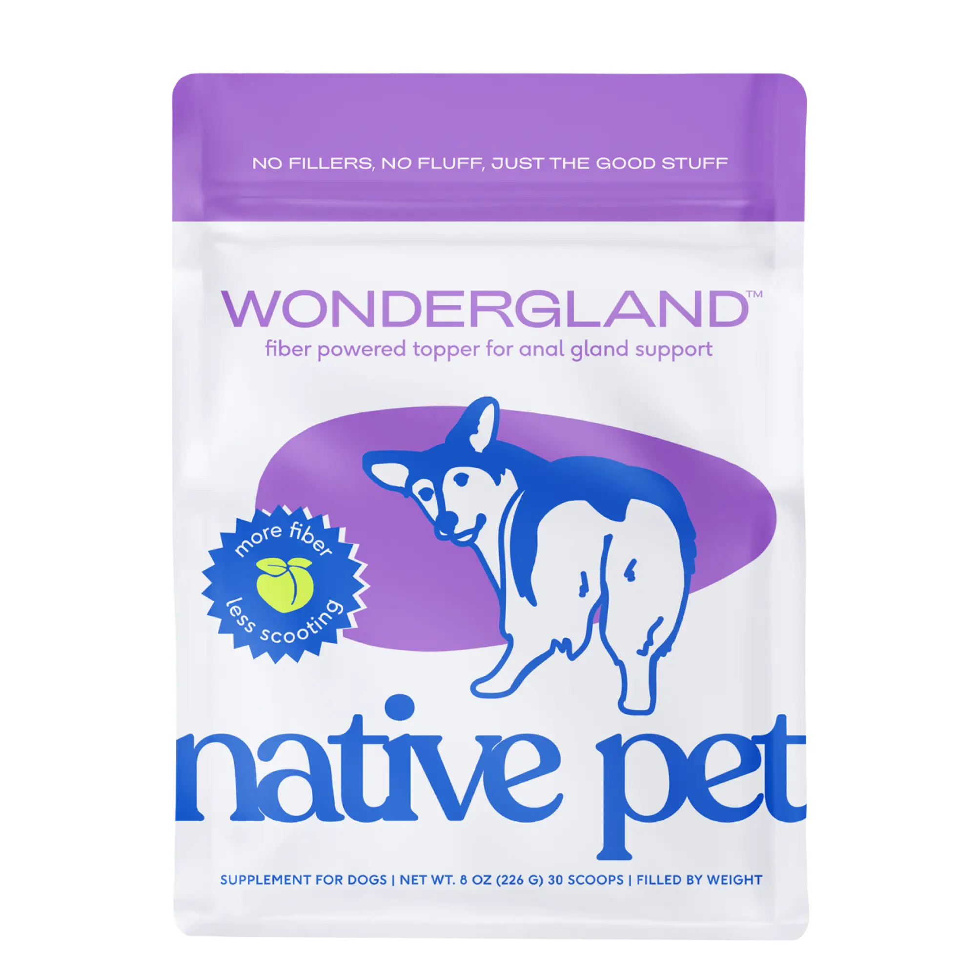Native Pet WonderGland - Anal Gland Supplement for Dogs - Natural Fiber Powered Topper for Anal Gland Support