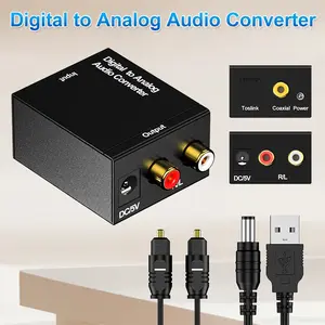 Digital To Analog Audio Converter, 3.5 Audio Coaxial Converter, Optical To 3.5mm Jack Adapter With Cable