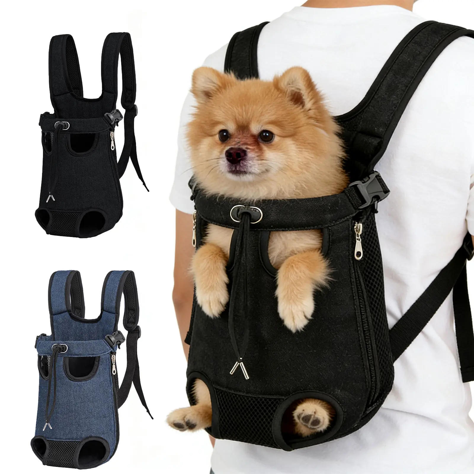 Adjustable Dog & Cat Chest Carrier - Breathable Pet Sling Backpack, Outdoor Animal Carrier for Hiking, Daily Use