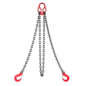 VEVOR Chain Sling, 5/16 in x 10 ft Lifting Chains with 2 Leg Grab Hooks, Heavy Duty G80 Alloy Steel Lifting Sling, 7000LBS Capacity, Adjustable Engine Chain Hoist Lifts for Cargo Security Towing