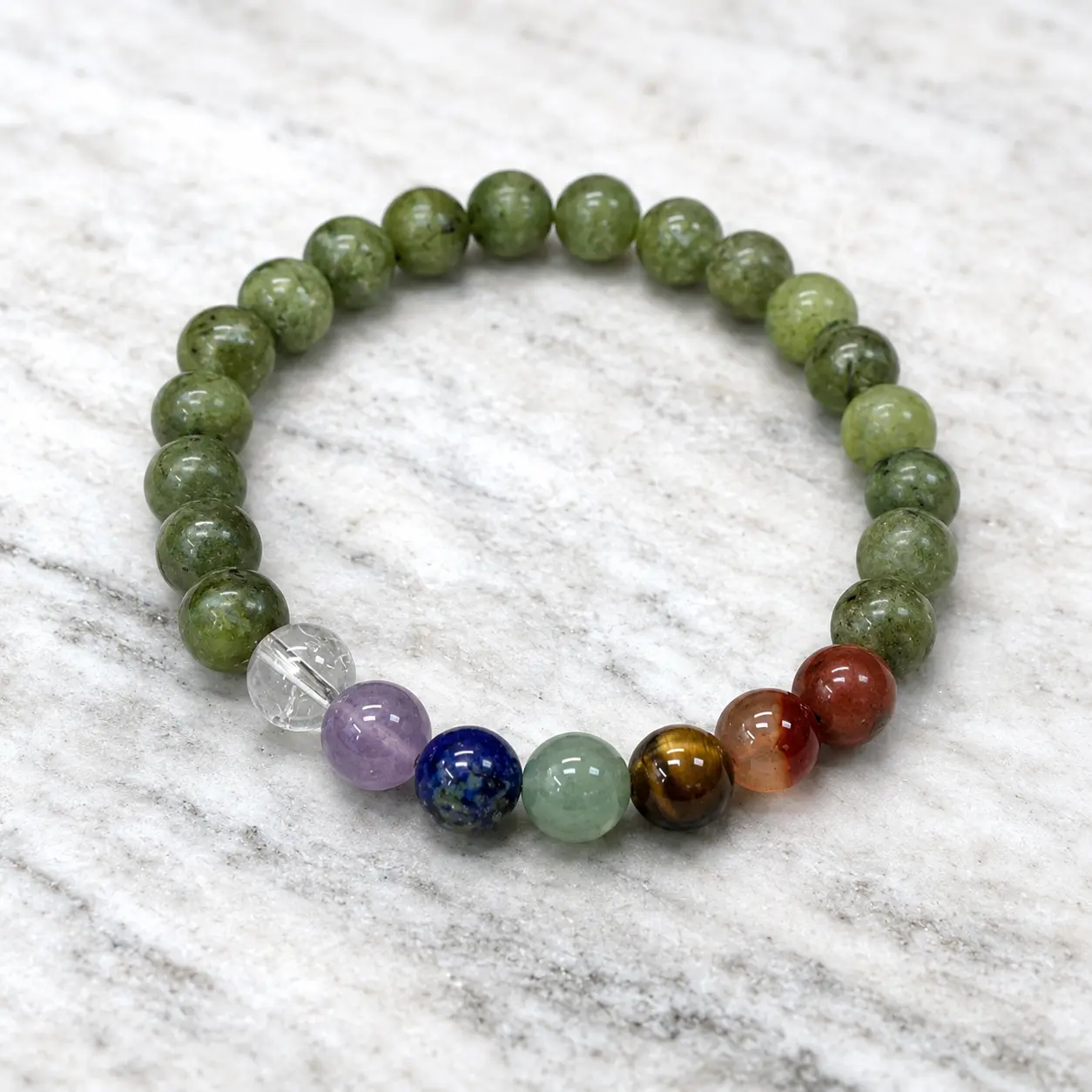 7 Chakras Jade Bracelet