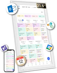 BSIMB 21.5 Inch Digital Calendar Chore Chart, Electronic Calendar Smart Family Planner 1080P FHD Touchscreen Interactive Display Wall & Desk Mount Seamless Scheduling White