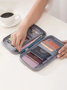 Family Travel Document Organizer, Waterproof Passport Case with Multiple Card Slots, Zippered Wallet for All Documents, Travel Accessories, Travel Essentials, Passport Holder