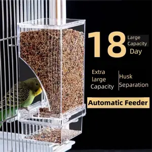New Model Automatic Bird Feeder - Spill-Proof, Splash-Proof, and Transparent Dispenser for Cockatiels, Budgies, and Lovebirds