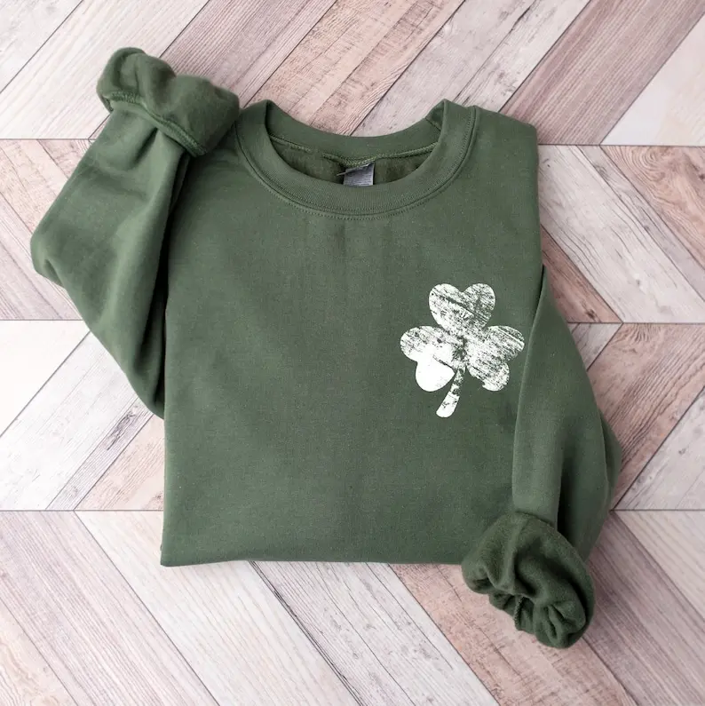 Womens St Patricks Sweatshirt, Retro Shamrock Sweatshirt, Cute Lucky Sweatshirt, Happy Shamrock Shirt, Irish Shirt, Saint Patrick Day Hoodie Comfort