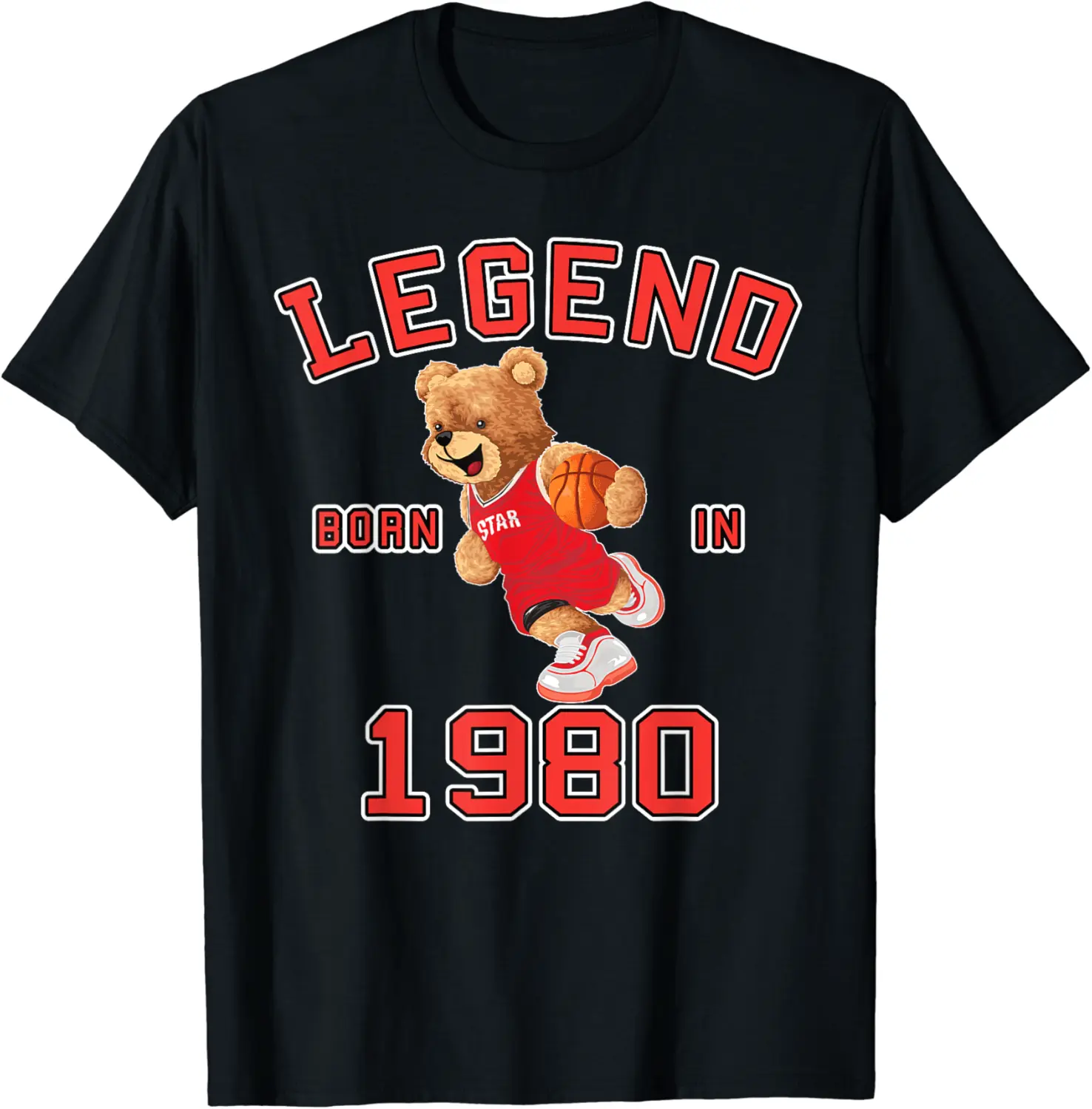 43th Birthday Men's Women's 1980 Legend Basketball Buddy T-Shirt - Terrancecar Shop 16QB0C7R92TPH