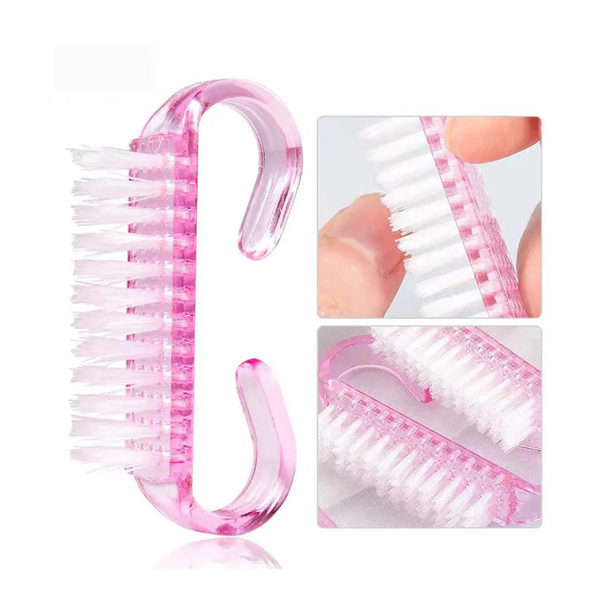 10-Piece Handle Nail Brush Set for Toe and Nail Cleaning, Cleansing, Durable Scrubbing Brushes for Foot Care, DIY Manicure, DIY Use, Nail Routine, Pedicure Kit, Nail Tools