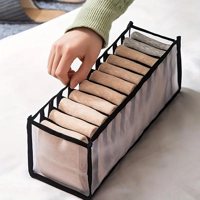 Underwear Organizer, 1 Count Fabric Socks Bra Divider Closet Storage Box for Household Underwear, Socks, Clothes, Stockings, Ties, and Bras, Womenswear