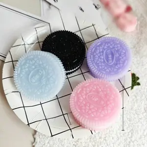 Pink and Black Sandwich Squishy Toys, Taba Silicone Stress-Relief Squishy Toy, Sticky Sensory Fidget Biscuit, Realistic TPR Food Squeeze Toy for Decompression & Anti-Stress, Taba Squishies, Stress Relieving Accessory