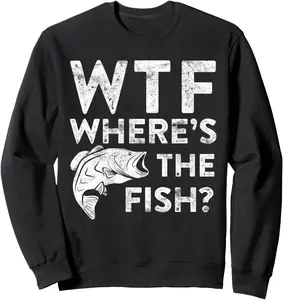WTF Where's The Fish T-Shirt Fisherman Gift Shirt Sweatshirt
