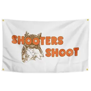 Shooters Shoot Flag College Flags 3*5 Feet Funny Poster Banner Wall Outdoor Hanging Flag with 4 Brass Grommets for College Dorm Room Decor