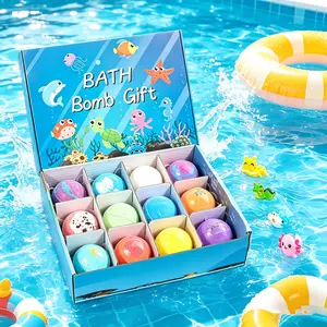 12 Pcs Kids Bomb Gift Set with Surprise Toys Inside | Summer Vibe Party Favors for Boys & Girls | Colorful Fizzy Bubble Bath Bombs for Gentle Care | Safe Bath Bombs for Summer Bath Time Fun