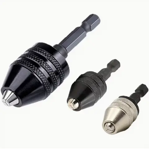 3Pcs Drill Chuck Adapter with 1/4 Hex Shank | Small Drill Bit Adapter for Impact Driver Quick-Change Hex Handle Three-Jaw Chuck with Multi-Functionality for Electric Grinders - Perfect Accessory for Precision Work (0.6-8mm, 0.3-3.6mmX2) tiktokshopspringgl