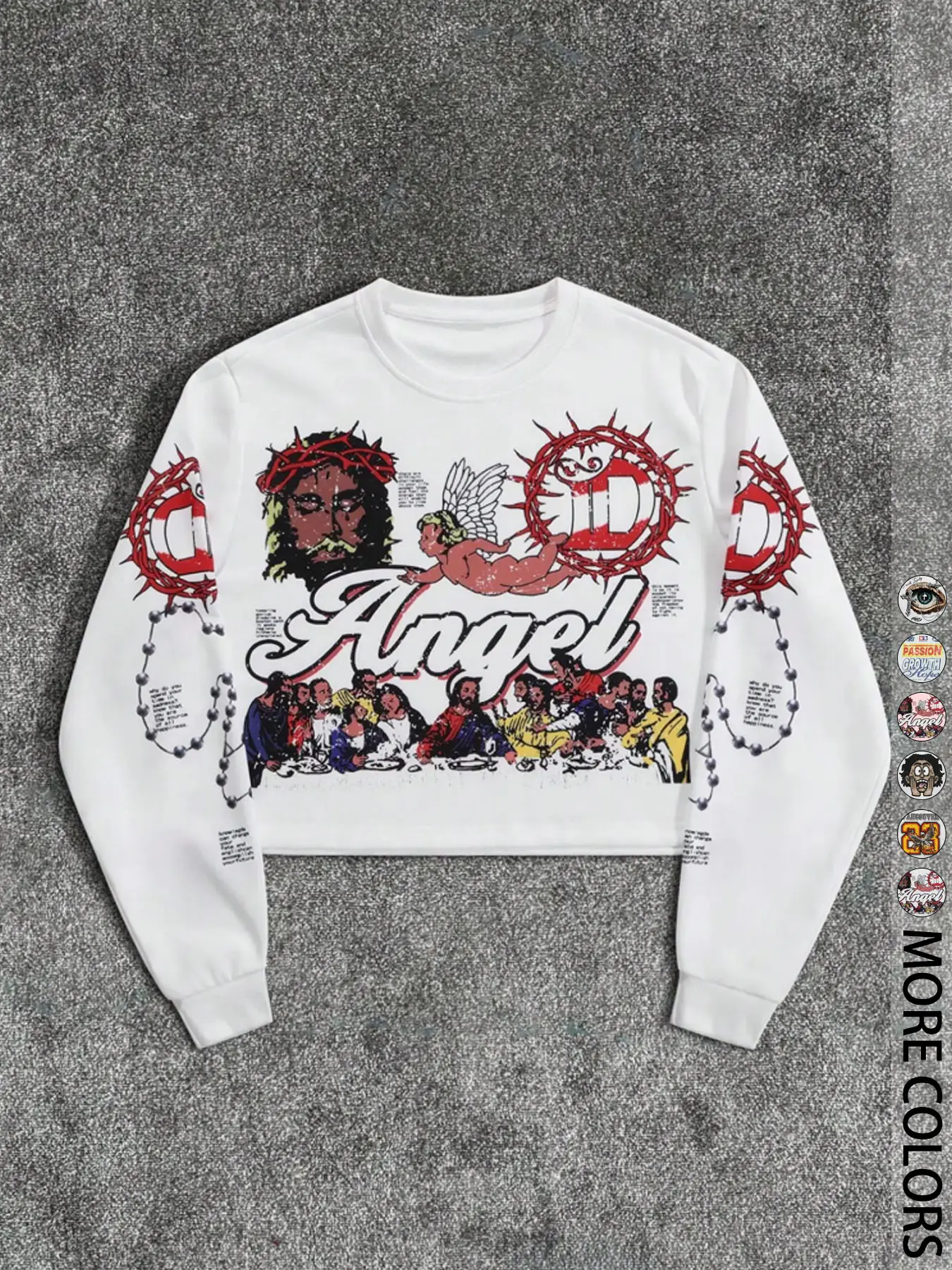 Men's Cartoon Print Round Neck Crop Sweatshirt, Casual Fitted Sweatshirt, Graphic Streetwear Casual Long-Sleeve Pullover for Fall & Winter, Men's Daily Wear Top