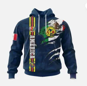 Liga MX Club American Club Soccer Hoodie Over Print All