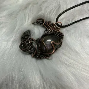 Wire Wrapped Labradorite Moon