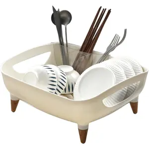 Rack Drying, Kitchen Dishes Storage, Simple Modern  Dish Sink drainers Counter, Small Drain, Pot Plate Drainer Wooden ,  Dishwasher, Large, escurridor de cocina platos, Strainer