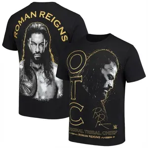 Ripple Junction Roman Reigns T-shirt, Acknowledge Me Gold Ink Tee, Black Graphic T-shirt, WWE Fan Shirt, Unisex Casual Tee
