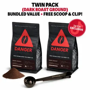Twin Pack - 2x Dark Roast Ground + Free Scoop with Clip