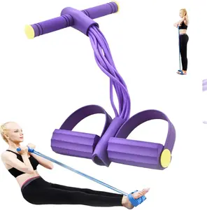 Pedal Elastic Rope,Foot Pedal Multifunctional Resistance Band,8-Tube Elastic Sit-Up Exercise Equipment, Fitness Yoga Strength Training