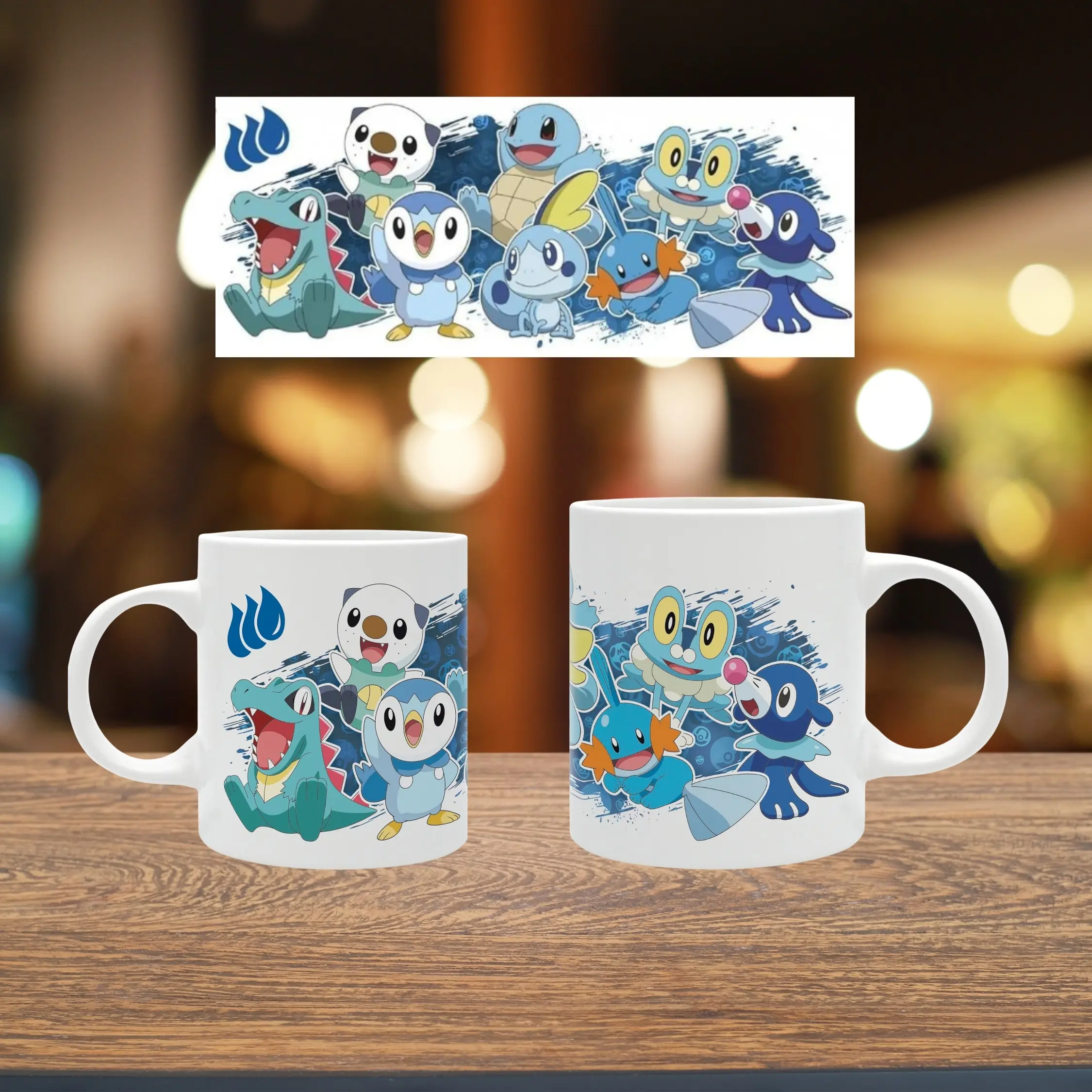 Japanese Poke Water Mug, Poke Fan Gift Anime Mug, Poke Father's Day Gift For Him, Pokedad Mug
