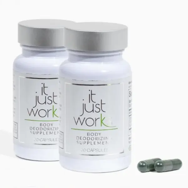 It Just Works Chlorophyll Capsules 2 Pack | Internal Deodorant | Body Odor Control | Full Body Freshness Detox