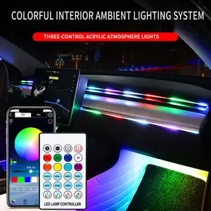 RAZEN Car Interior Ambient Light Kit - Bluetooth APP Control, Waterproof, Easy Installation, DIY Customizable Neon Light Stripes for Automotive Decorative Lighting Assemblies