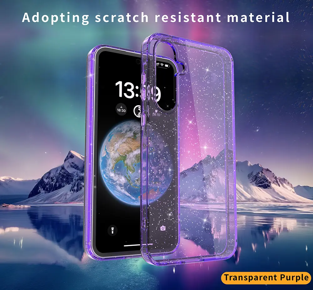 Shiny Glitter Clear Phone Case for Samsung Galaxy A57 A56 A55 A54 A53 A37 A36 A35 A34 A26 A25 A17 A16 A15 A14 A13 A06 A05 A05S.