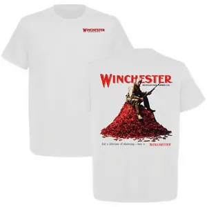 Winchester Cowboy 2-Sided Men T-Shirt Western Lover Outfit Classic Firearms Tee Vintage Wild West Style Short Sleeve Crewneck For Him For Her