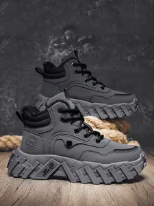 Men's Fashion Outdoor Sports Shoes, Warm Lined, Anti-Slip Rubber Sole, Casual Above Ankle Boots, Ideal for Daily Wear, Outdoor Training Sneakers